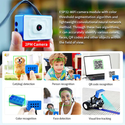 ESP32 WiFi Camera Module – AI Vision Kit with Fixed Bracket & 2DOF PTZ