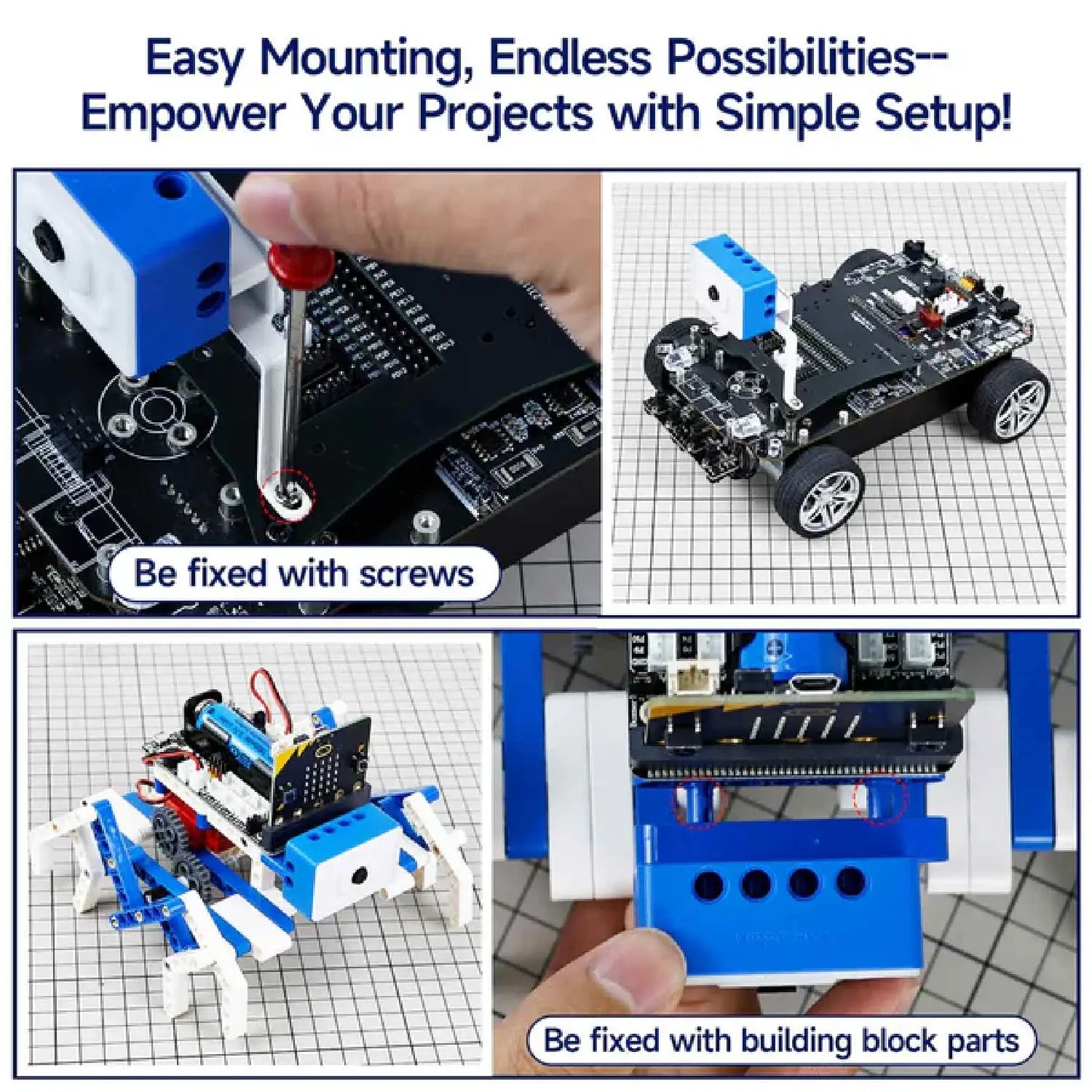 ESP32 WiFi Camera Module – AI Vision Kit with Fixed Bracket & 2DOF PTZ