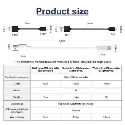 Yahboom Micro USB Data Cable – 15cm / 50cm / 100cm (High-Speed & Durable)
