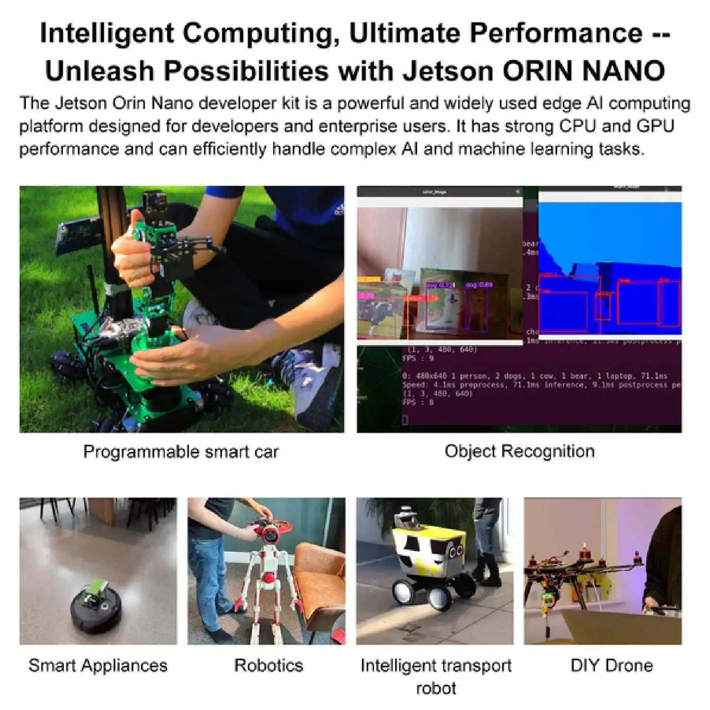 Yahboom Jetson Orin Nano Developer Kit (4GB/8GB | Official & SUB Versions) – Edge AI & Robotics Power Kit