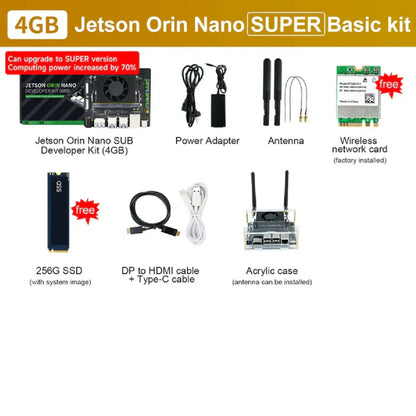 Yahboom Jetson Orin Nano Developer Kit (4GB/8GB | Official & SUB Versions) – Edge AI & Robotics Power Kit