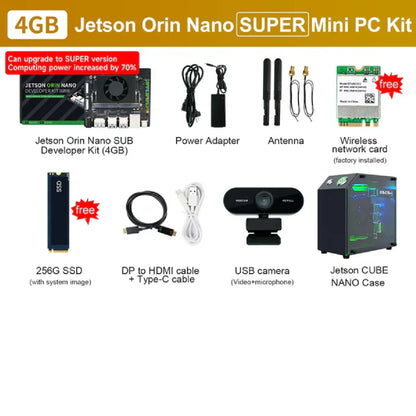 Yahboom Jetson Orin Nano Developer Kit (4GB/8GB | Official & SUB Versions) – Edge AI & Robotics Power Kit