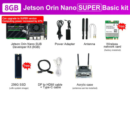 Yahboom Jetson Orin Nano Developer Kit (4GB/8GB | Official & SUB Versions) – Edge AI & Robotics Power Kit