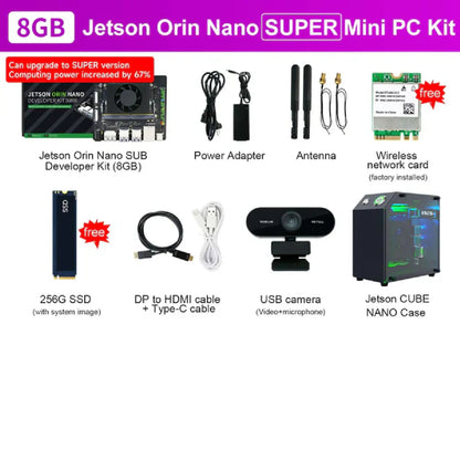 Yahboom Jetson Orin Nano Developer Kit (4GB/8GB | Official & SUB Versions) – Edge AI & Robotics Power Kit