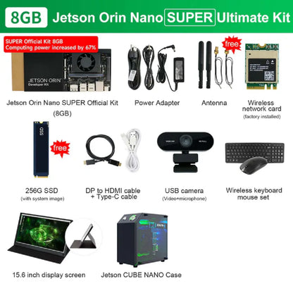 Yahboom Jetson Orin Nano Developer Kit (4GB/8GB | Official & SUB Versions) – Edge AI & Robotics Power Kit
