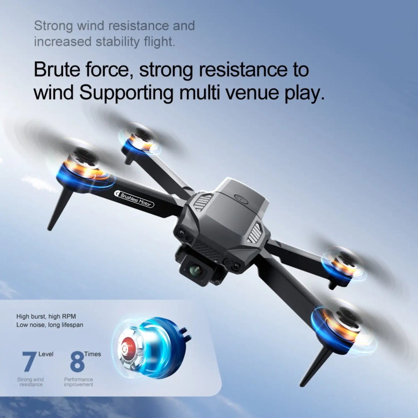 F198 Drone – Dual Camera Brushless Quadcopter with Optical Flow - RS8695