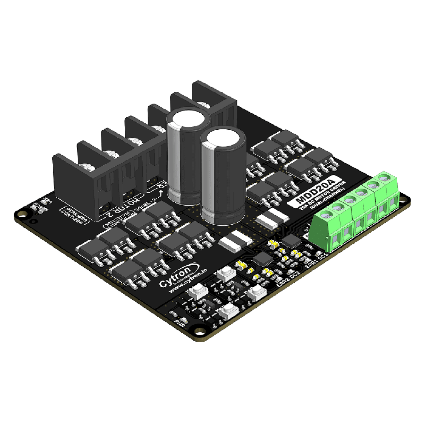 Cytron MDD20A Dual 20A DC Motor Driver 6–30V High Power H-Bridge Motor Controller