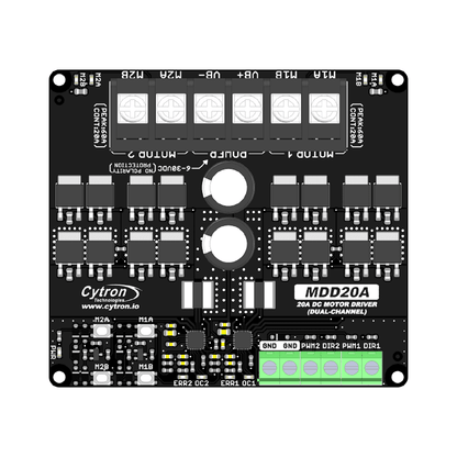 Cytron MDD20A Dual 20A DC Motor Driver 6–30V High Power H-Bridge Motor Controller