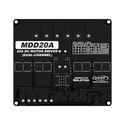 Cytron MDD20A Dual 20A DC Motor Driver 6–30V High Power H-Bridge Motor Controller
