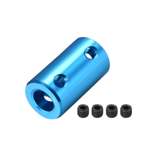 8x8mm Bore Rigid Shaft Coupling L25×D14 Aluminium Alloy Motor Connector with Screws for 3D Printer & CNC - Blue - RS7465
