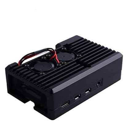 Raspberry Pi 4 Armor Case, Passive Aluminum Alloy Metal Case with Cooling Fan for Raspberry Pi 4 Model B (2510 Fan)- RS2653