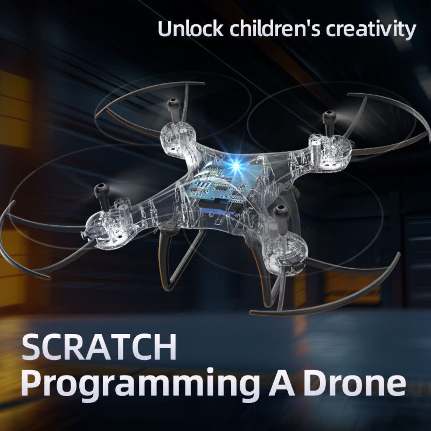 S1 Scratch UAV Drone – Mini Transparent Quadcopter with 6-Axis Gyro & USB Charging - RS7737