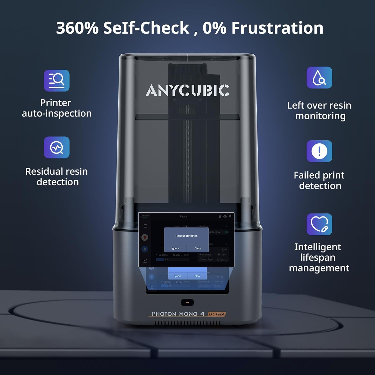 Anycubic Photon Mono 4 Ultra Resin 3D Printer 10K High Precision Monochrome LCD MSLA Printer for Miniatures, Jewelry & Professional Resin Printing