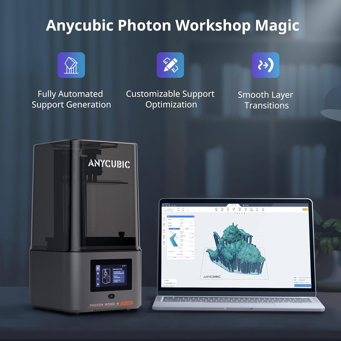 Anycubic Photon Mono 4 Ultra Resin 3D Printer 10K High Precision Monochrome LCD MSLA Printer for Miniatures, Jewelry & Professional Resin Printing