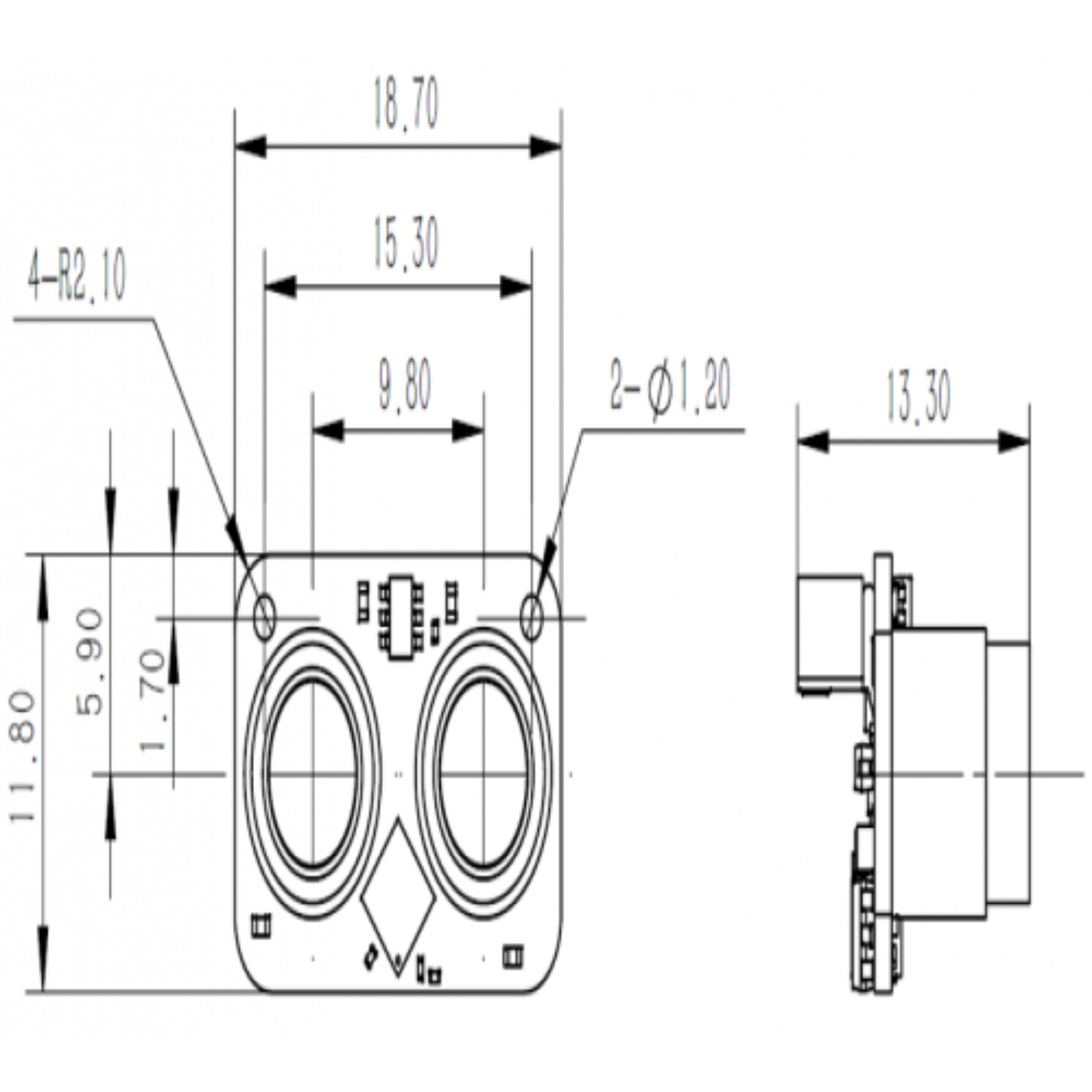 TSD50 TOF Laser Distance Sensor Module 