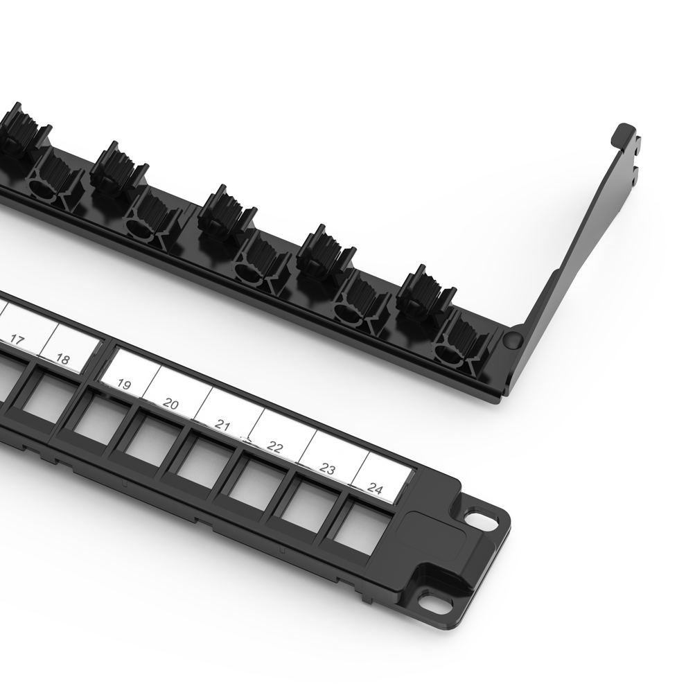 1U 24-Port UTP Patch Panel With Back Bar Cat5e/Cat6 – REES52
