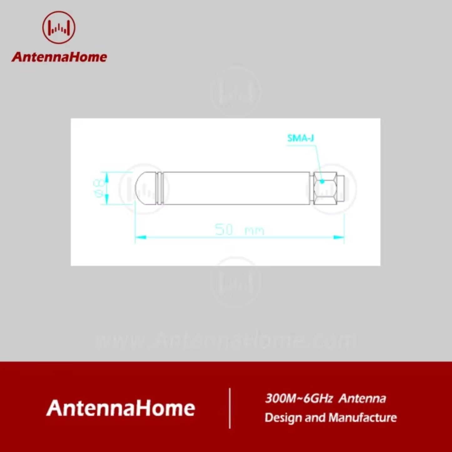 AntennaHome AH1G.102 Multiband Antenna H50 Rubber SMA-J 868/915MHz, GSM900/1800MHz Antenna  High Gain Multi Technology Antenna For LoRa, GSM/GPRS, NB-IoT and ISM Bands - RS7325