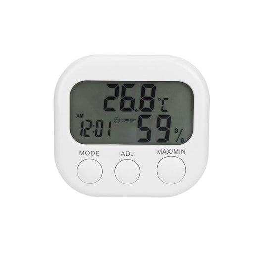 Digital Indoor Thermometer Hygrometer Clock With LCD Temperature & Humidity Monitor