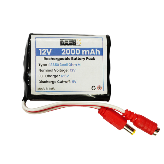 12V 2000mAh Rechargeable Battery 2Ah 3Cell 18650 Lithium-ion Battery Pack with Male & Female DC Jack - RS342 12V 2000mAh Rechargeable Battery 2Ah 3Cell 18650 Lithium-ion Battery Pack with Male & Female DC Jack - RS342-image-3