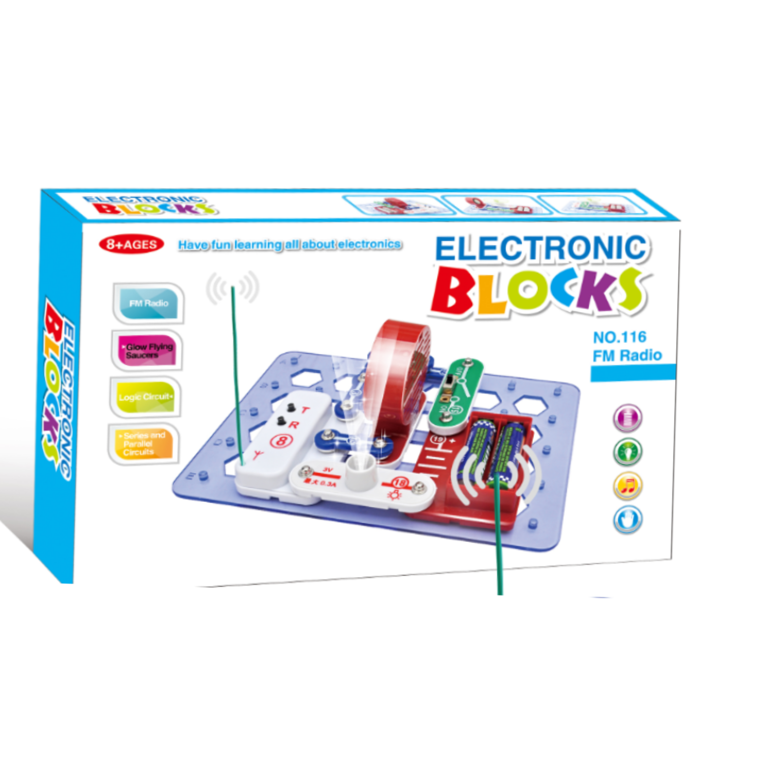 STEM Electrical Snap Circuit Set Electronic Building Blocks With Logic Circuit & Speaker For Kids Age 8 and Above - RS7722