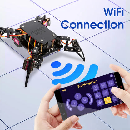 ACEBOTT ESP8266 Quadruped Bionic Spider Robot Kit Advanced WiFi-Enabled STEM Education and DIY Programming Project For Kids & Students