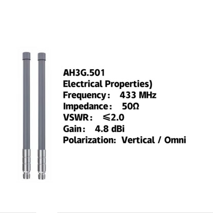 AntennaHome AH1G.501 Fiberglass Antenna ISM Band Antenna N-Type Connector High Gain 433MHz H220  Fiberglass Antenna For Data Transfer - RS7329