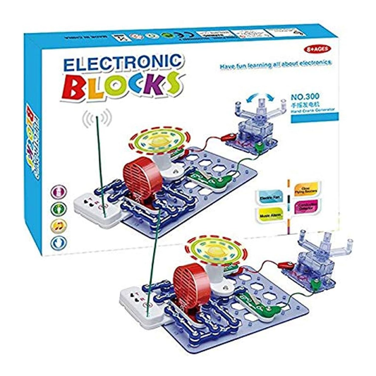 Electrical SNAP Circuit Experiment Kit With Hand-on Crank Generator For STEM Learning Science Projects and DIY Electronics For Kids - RS7721
