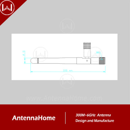 AntennaHome AH2G.101 2.4GHz Antenna H108 Rubber SMA-J 2.4G Antenna High Performance Wireless Antenna For Enhanced Connectivity and Signal Strength - RS7330