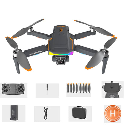 F168 Foldable Drone Quadcopter with 4K Dual Camera, Optical Flow, Obstacle Avoidance & 20 Min Flying Time - RS8687