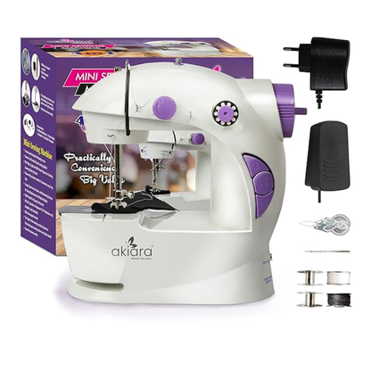 Makes Life Easy Mini Sewing Machine For Home Tailoring Electric Portable Silai Machine Multifunctional Household Sewing Machine For Beginner - RS7726