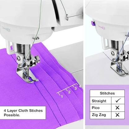 Makes Life Easy Mini Sewing Machine For Home Tailoring Electric Portable Silai Machine Multifunctional Household Sewing Machine For Beginner - RS7726