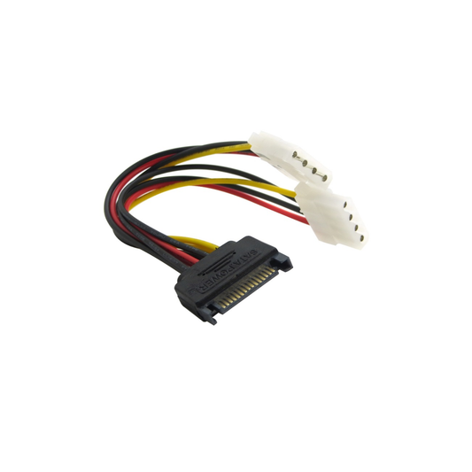 SATA 15-Pin to Dual 4-Pin Molex

