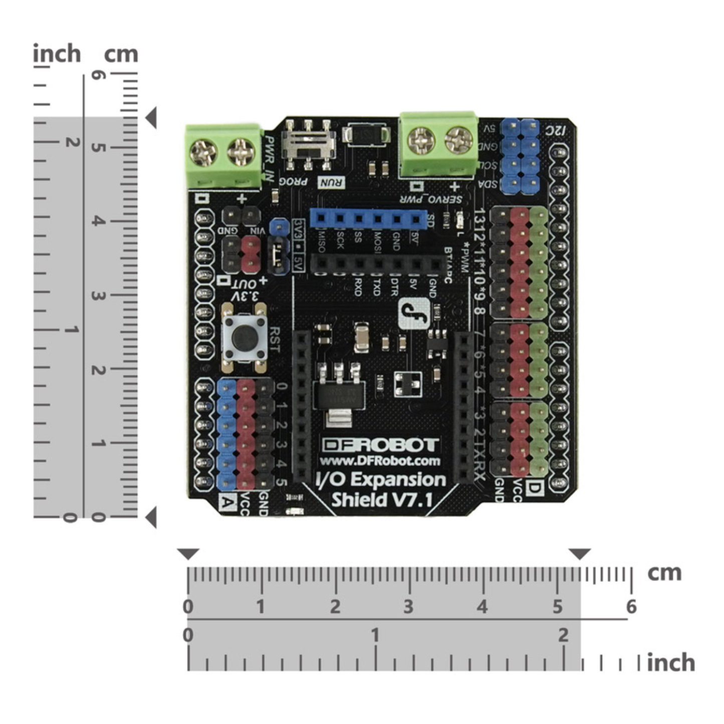 DFRobot Gravity: IO Expansion Shield For Arduino V7.1 With Color-Coded Headers And 3.3V 5V Switch For Arduino Sensor Prototyping