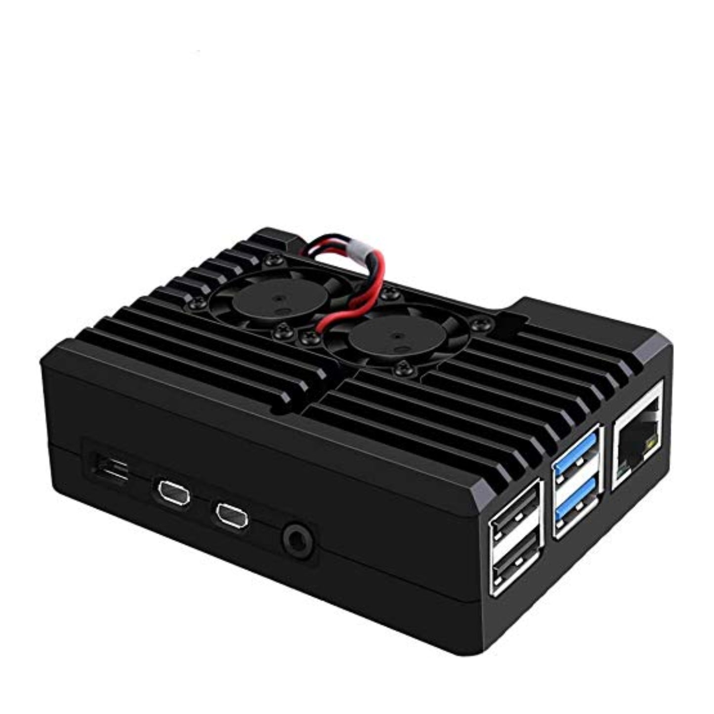 Raspberry Pi 4 Armor Case, Passive Aluminum Alloy Metal Case with Cooling Fan for Raspberry Pi 4 Model B (2510 Fan)- RS2653