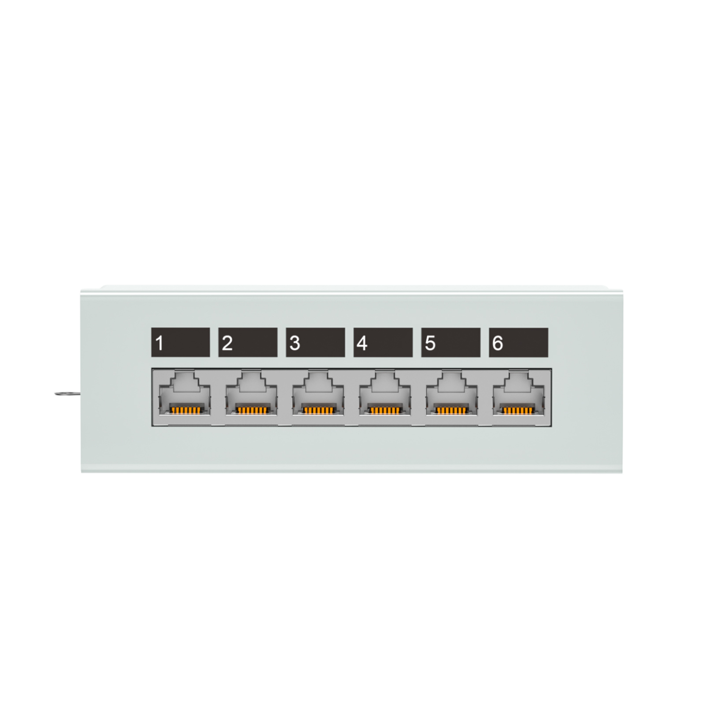 90° 6-Port Cat6 Shielded Wall-Mounted Patch Panel Without Mounting Ears