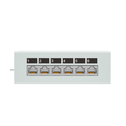 90° 6-Port Cat6 Shielded Wall-Mounted Patch Panel Without Mounting Ears