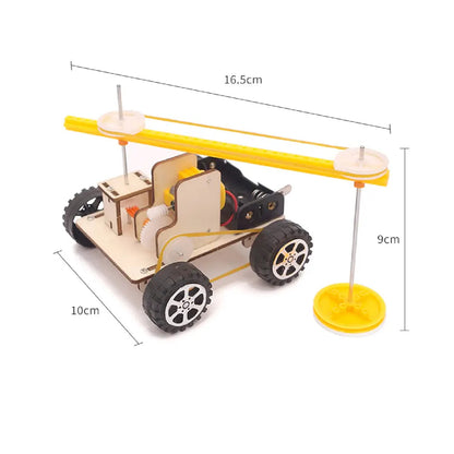 DIY Wooden Sweeping Car Robot Kit DIY Sweeping Educational Robot Kit Create Your Own Robotic Creature Experiment Kit For Project Build Innovative Thinking in Child - RS6374