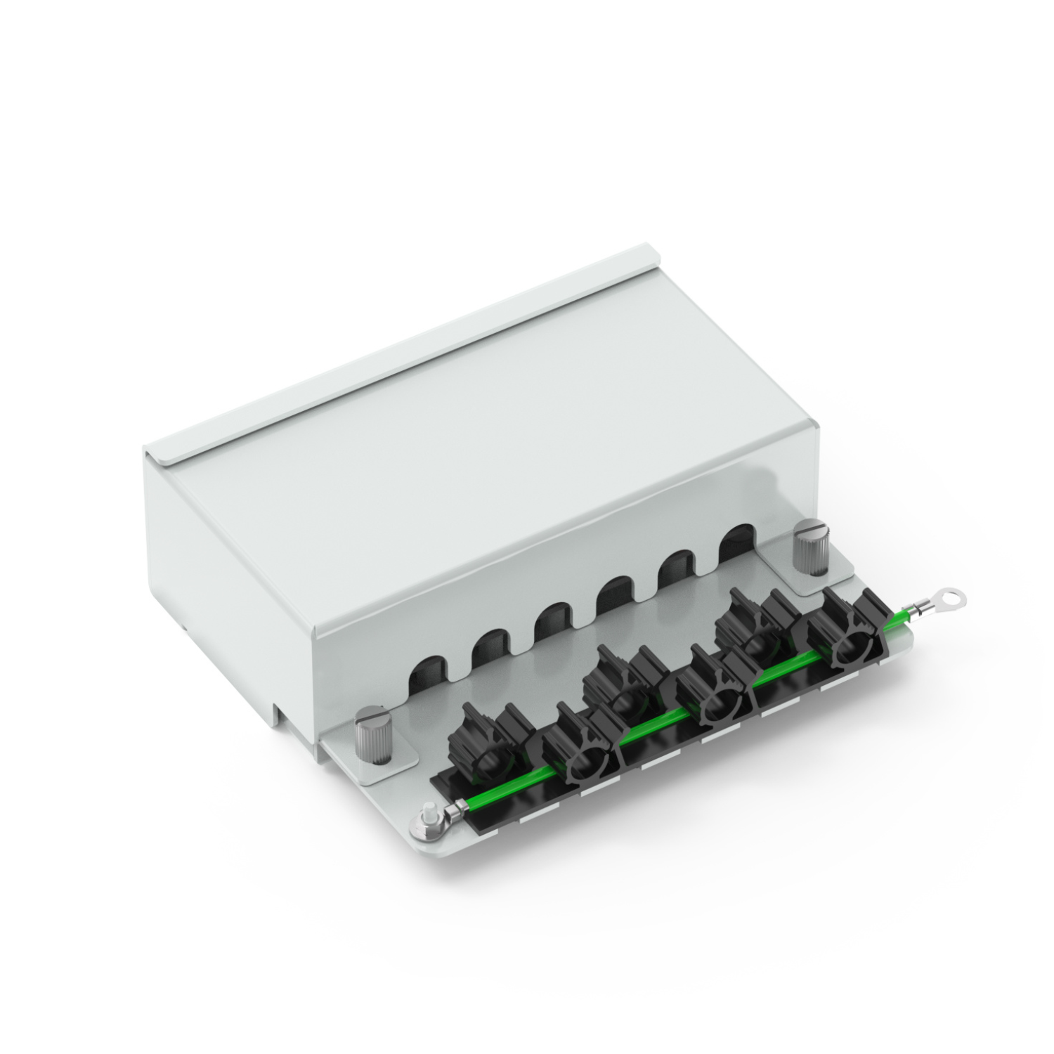 90° 6-Port Cat6 Shielded Wall-Mounted Patch Panel Without Mounting Ears