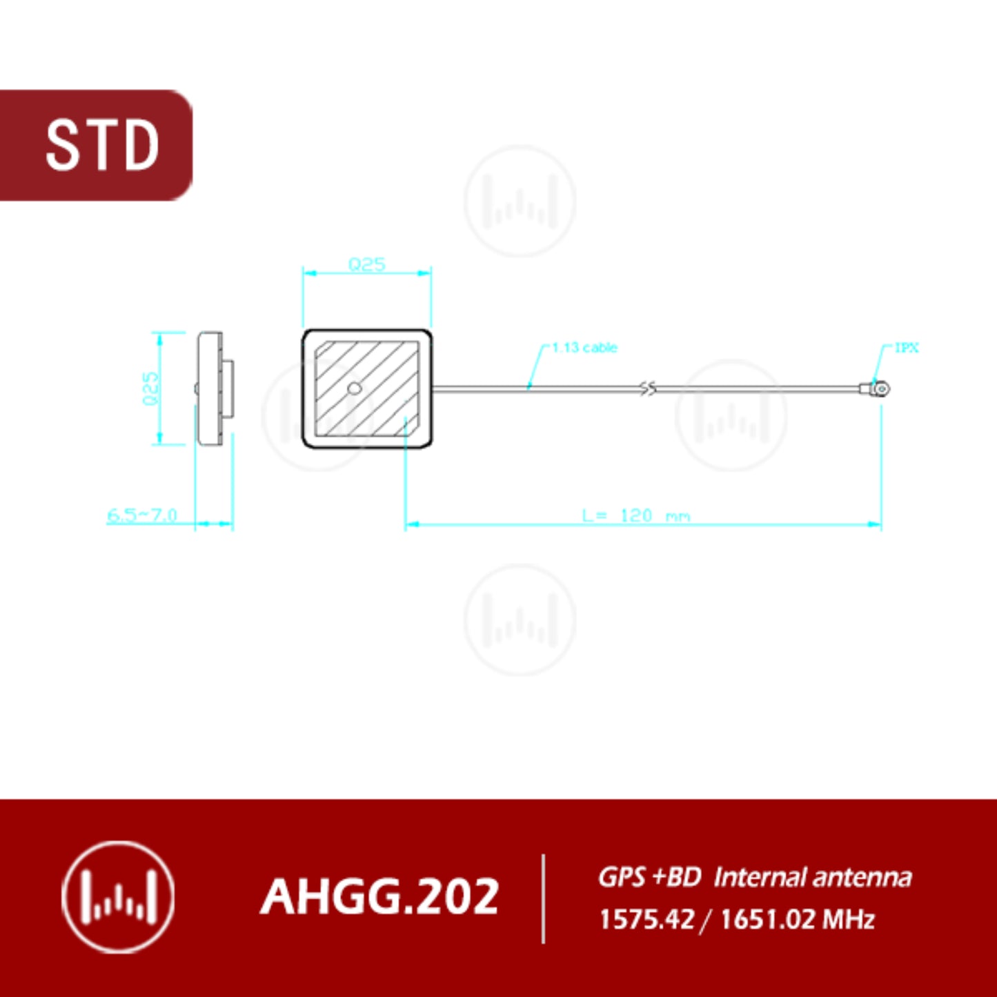 AntennaHome AHGG.202 L120 GPS/BD Internal Antenna High-Gain Internal GPS L120 Antenna Module With Integrated GPS  For Enhanced Positioning Accuracy - RS7351