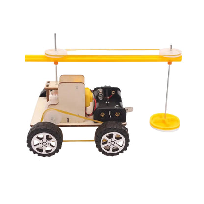 DIY Wooden Sweeping Car Robot Kit DIY Sweeping Educational Robot Kit Create Your Own Robotic Creature Experiment Kit For Project Build Innovative Thinking in Child - RS6374