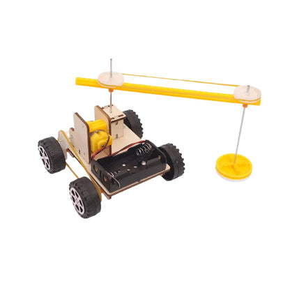 DIY Wooden Sweeping Car Robot Kit DIY Sweeping Educational Robot Kit Create Your Own Robotic Creature Experiment Kit For Project Build Innovative Thinking in Child - RS6374