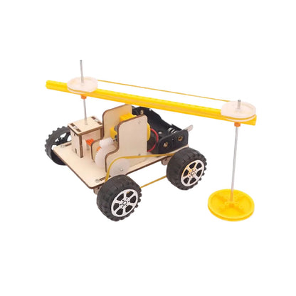 DIY Wooden Sweeping Car Robot Kit DIY Sweeping Educational Robot Kit Create Your Own Robotic Creature Experiment Kit For Project Build Innovative Thinking in Child - RS6374