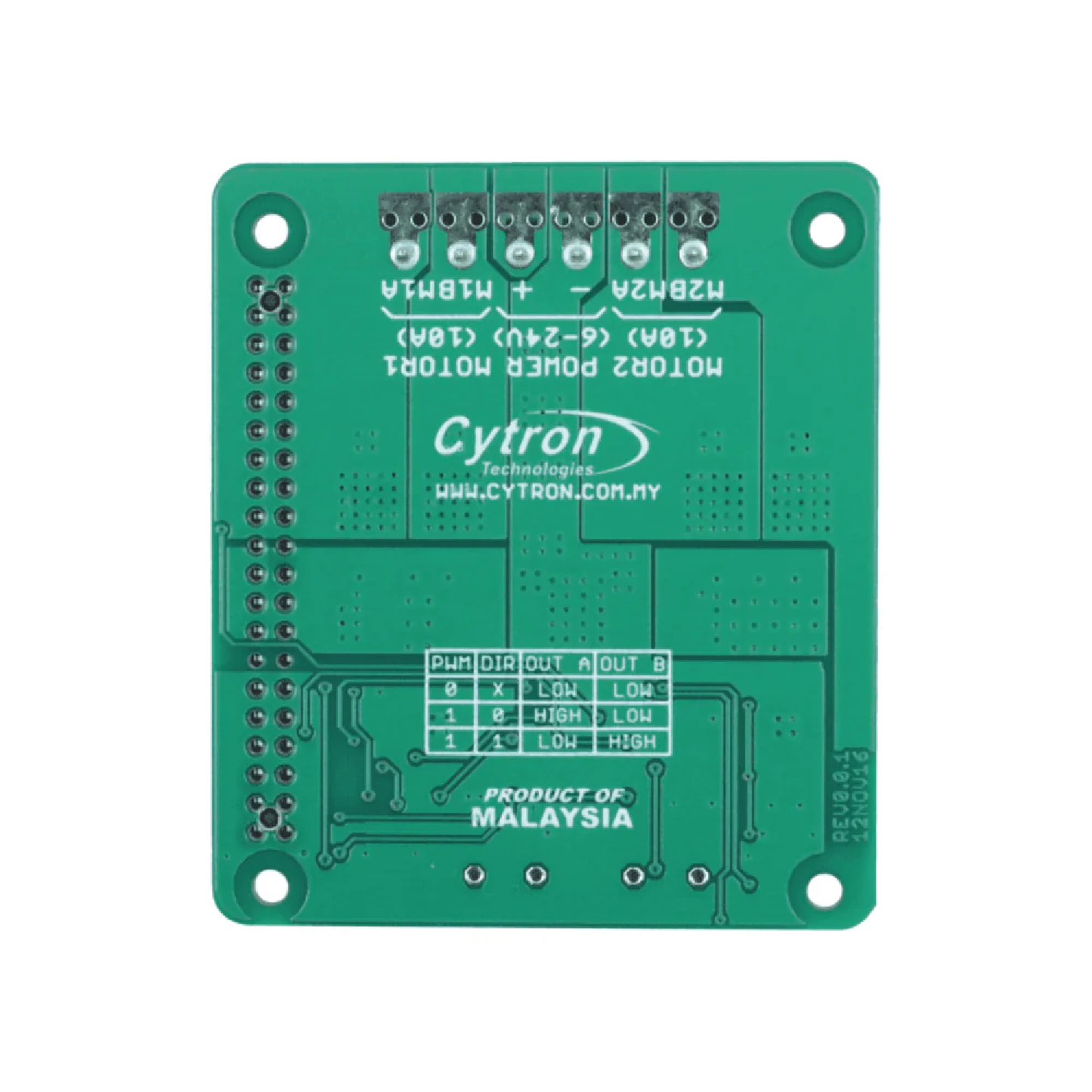 Cytron HAT-MDD10 10A Dual Motor Driver HAT – Raspberry Pi Compatible 6V–24V Robotics & Automation Board