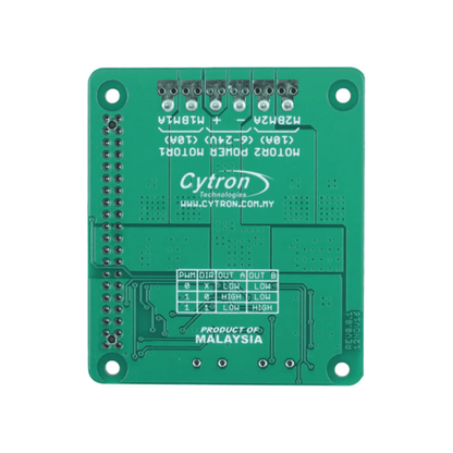 Cytron HAT-MDD10 10A Dual Motor Driver HAT – Raspberry Pi Compatible 6V–24V Robotics & Automation Board