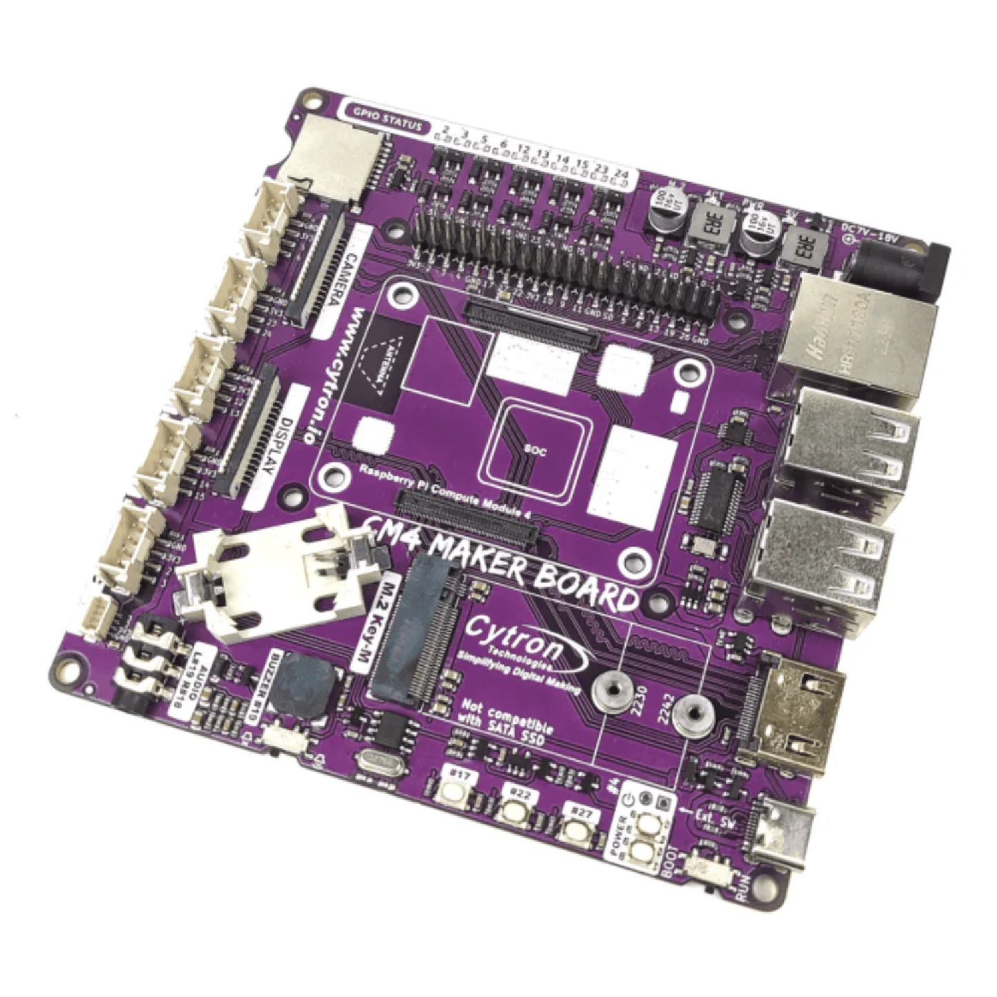 Cytron CM4 Maker Board Raspberry Pi CM4 Expansion Board Ideal For Advanced Embedded Systems