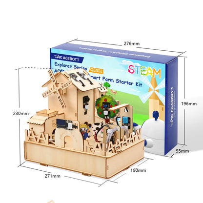 ACEBOTT ESP32 Smart Farm IoT Starter Kit Build a Solar Windmill, Pet Feeder & More with Arduino IDE/ACECode Programming For Kids 8+