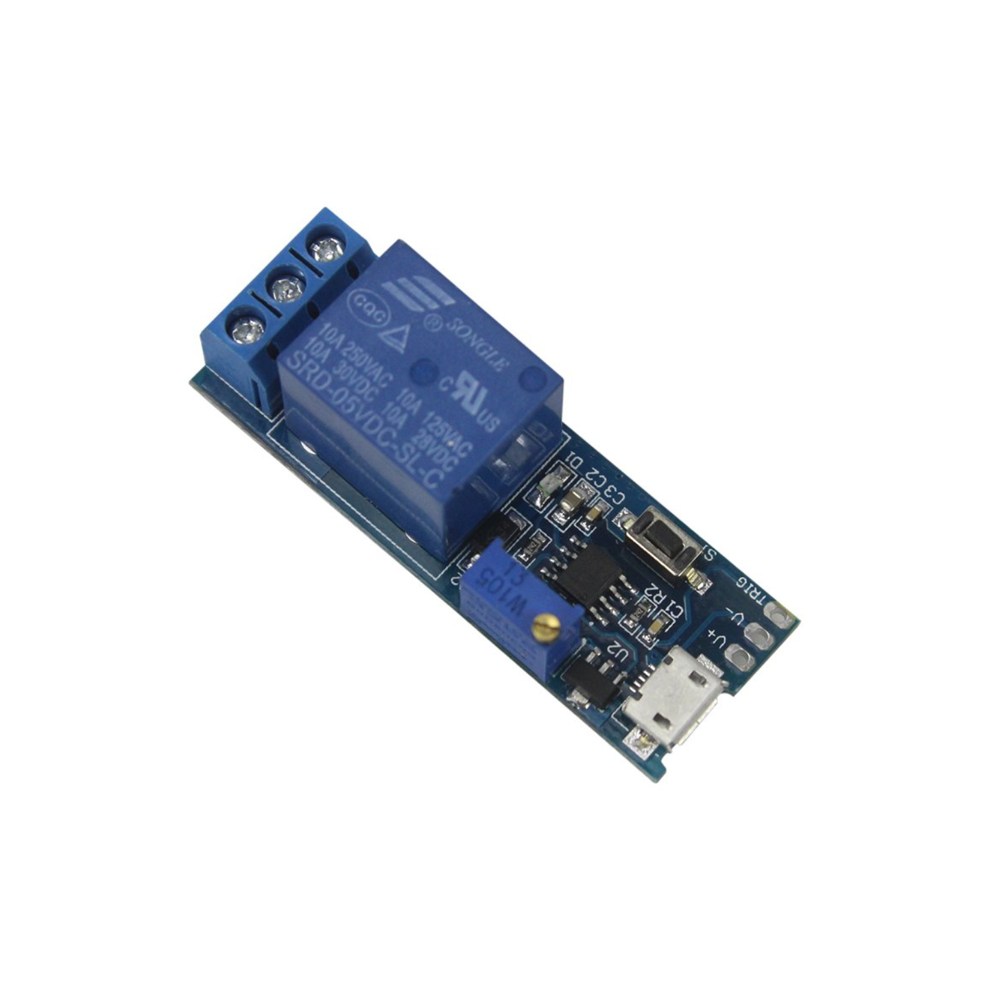 XCLUMA 5V-30V Delay Relay Timer Module Adjustable Trigger Delay Switch with Micro USB Power for DC Circuits, Automation, DIY Electronics, and Microcontroller Projects - RS9456