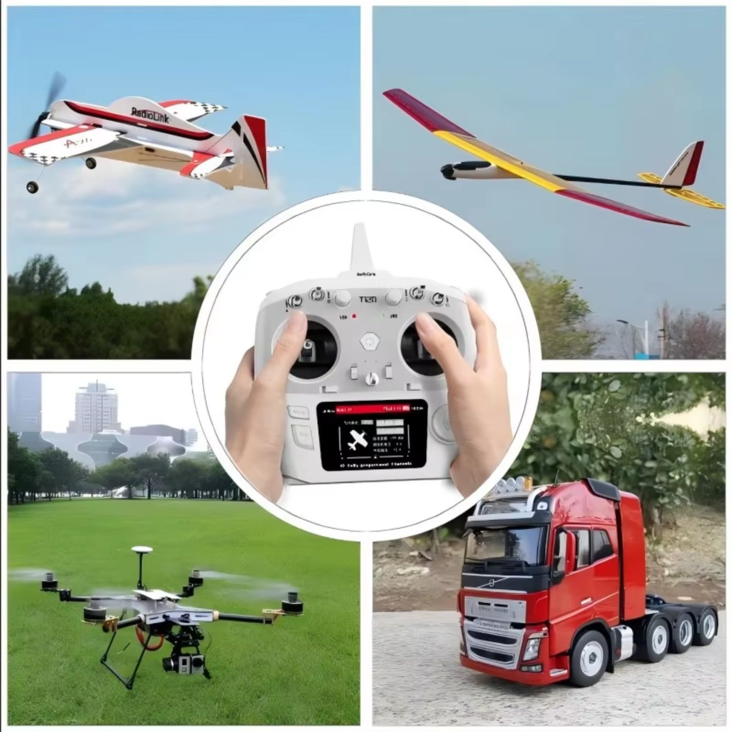 Radiolink T12D 12-Channel ELRS Transmitter & R12F Receiver Combo 2.4GHz High-Performance Remote Control with External Module Support for RC Drones, Airplanes, Cars & Boats - Mode 2 - RS7646