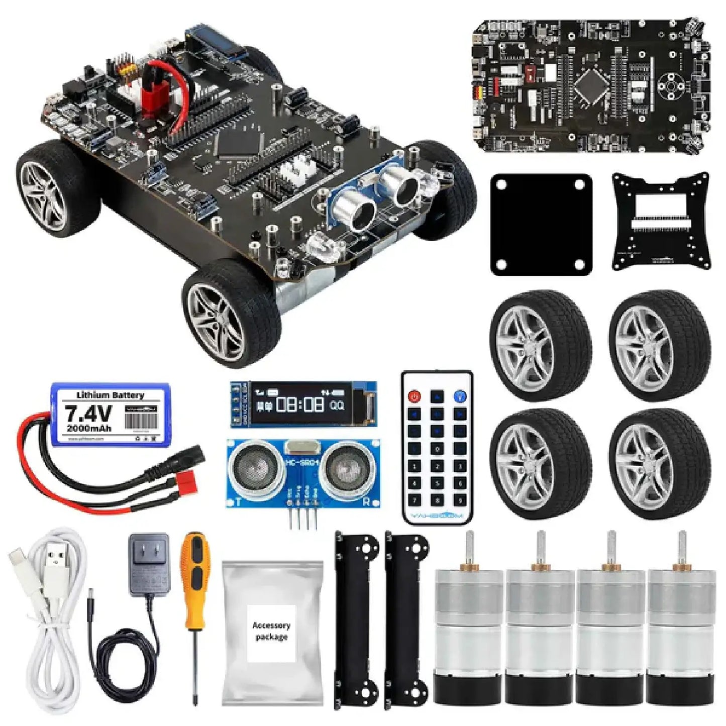 STM32 Smart Car K230 – Multifunctional Robot Kit with OLED & Sensors