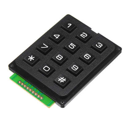 4x3 Matrix Array 12-Key Membrane Switch Keypad for Arduino, AVR, and PIC Controllers – Ultra-Thin, Adhesive-Backed, 100M+ Keypress Lifespan - RS1184